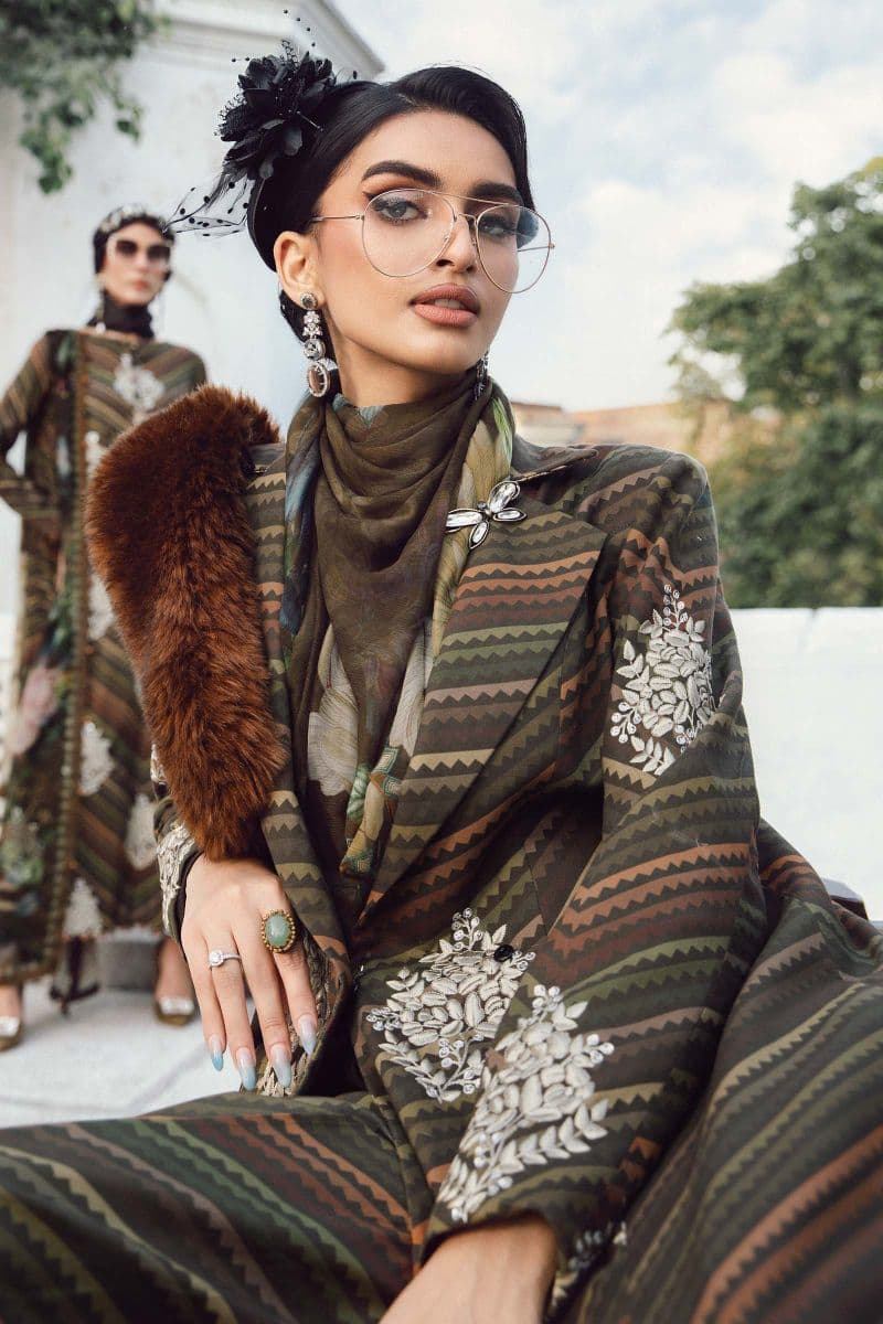 3 Piece Unstitched Embroidered Cambric Suit | MPT-2705-B thumbnail