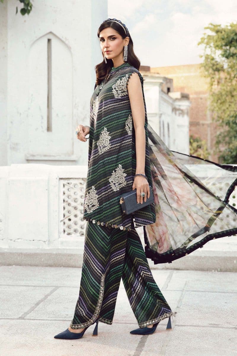 3 Piece Unstitched Embroidered Cambric Suit | MPT-2705-A thumbnail