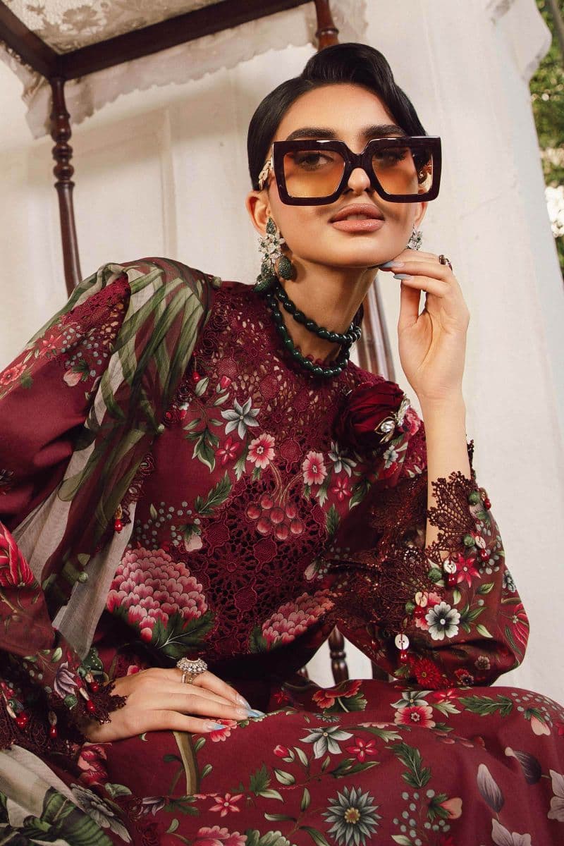 3 Piece Unstitched Embroidered Cambric Suit | MPT-2709-A thumbnail