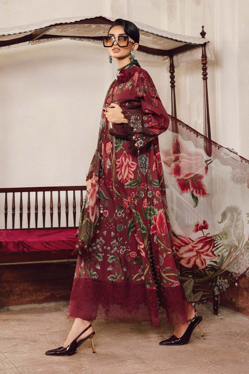 3 Piece Unstitched Embroidered Cambric Suit | MPT-2709-A thumbnail
