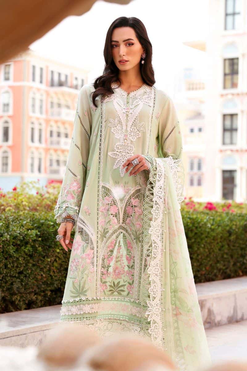 3 Piece Unstitched Embroidered Lawn Suit - alternate view