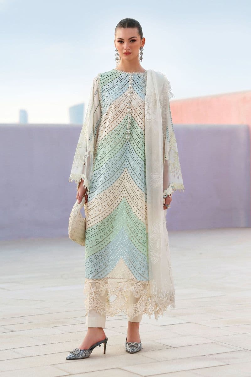 3 Piece Unstitched Embroidered Lawn Suit thumbnail