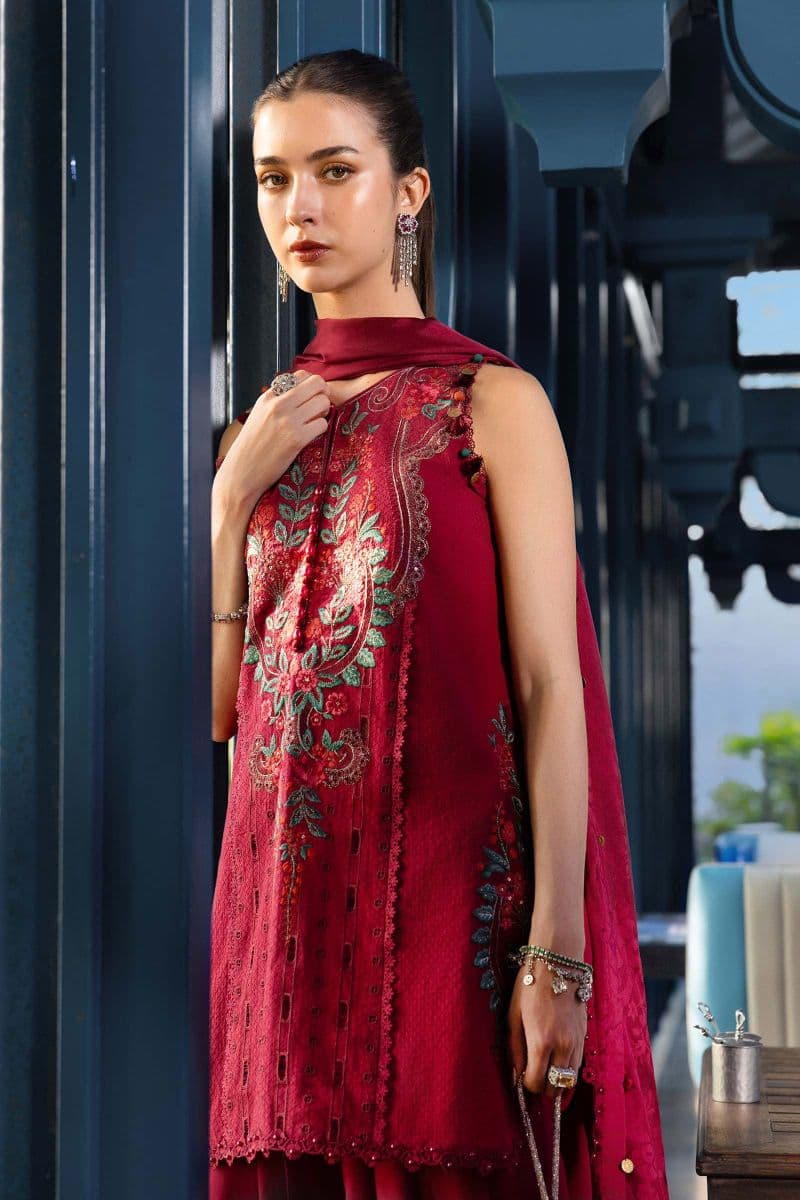 3 Piece Unstitched Embroidered Jacquard Lawn Suit thumbnail