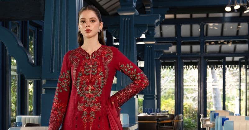 3 Piece Unstitched Embroidered Jacquard Lawn Suit thumbnail