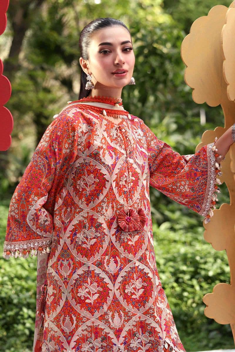 3 Piece Unstitched Embroidered Lawn Suit thumbnail
