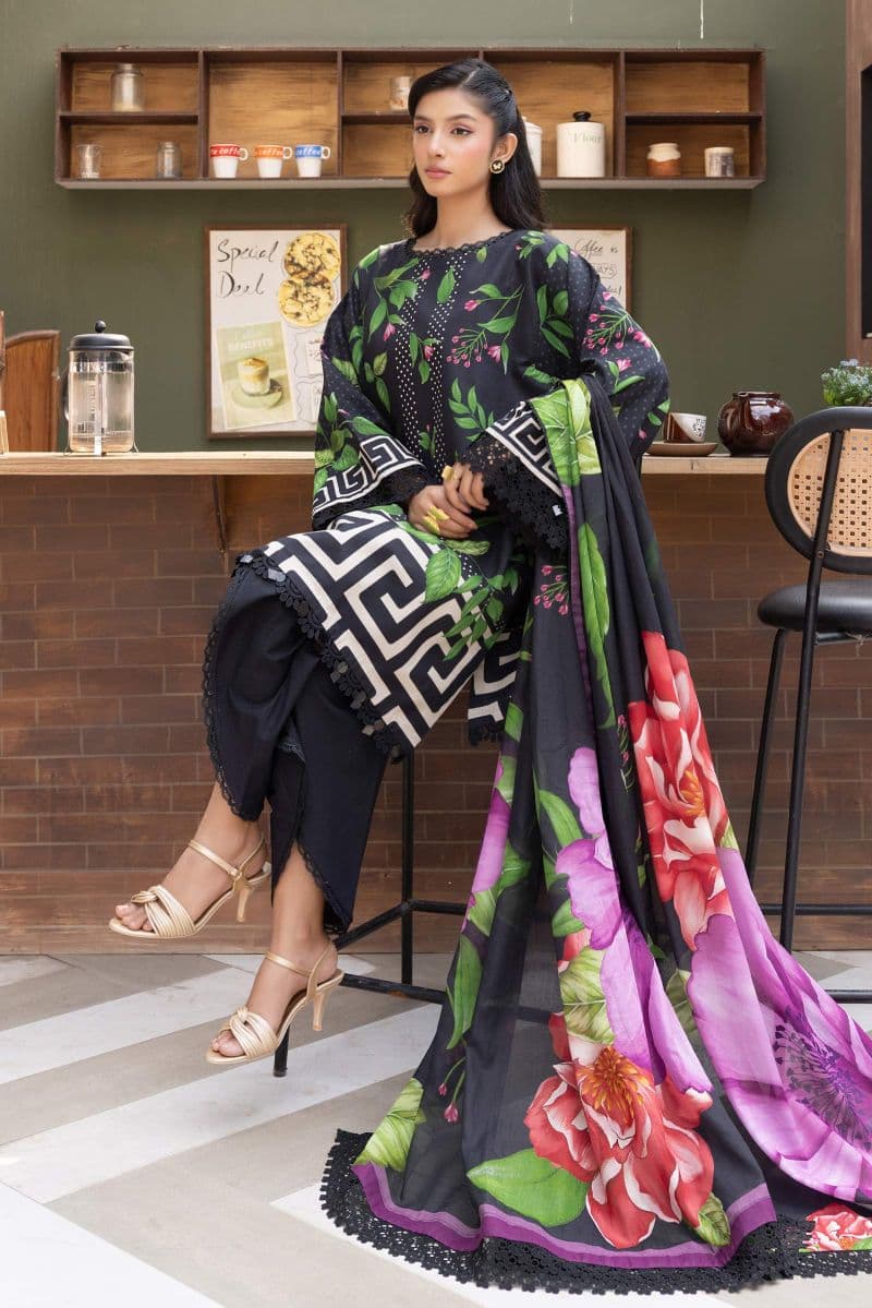 3 Pc Unstitched Printed Lawn Suit thumbnail