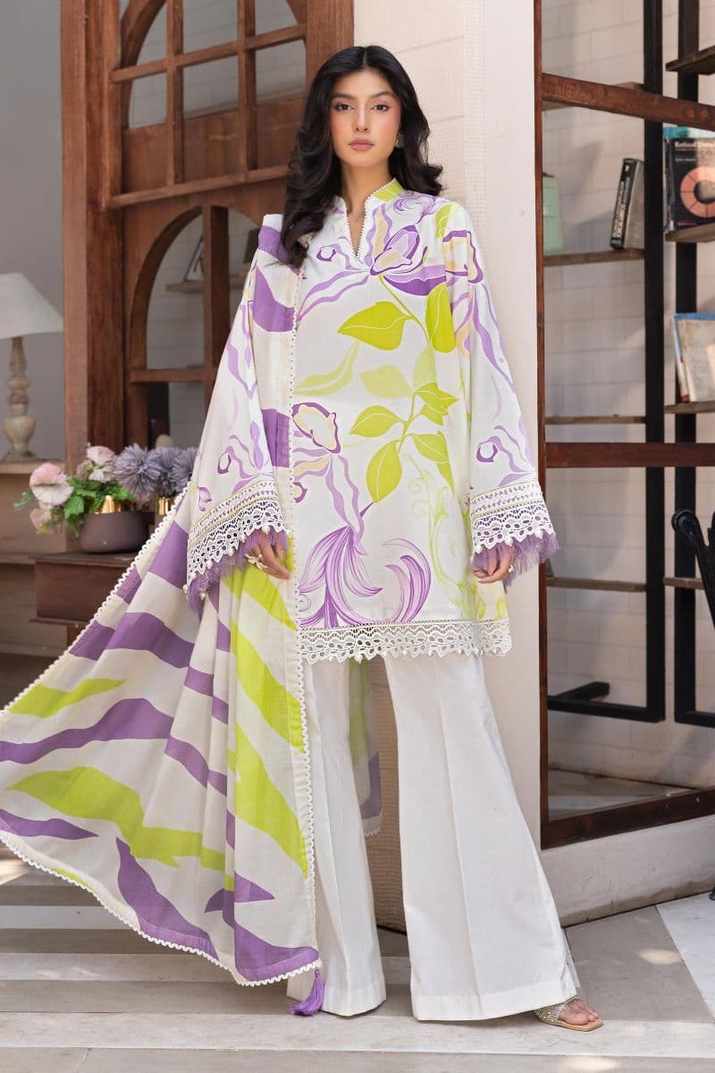 3 Pc Unstitched Printed Lawn Suit thumbnail