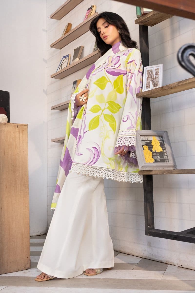 3 Pc Unstitched Printed Lawn Suit thumbnail