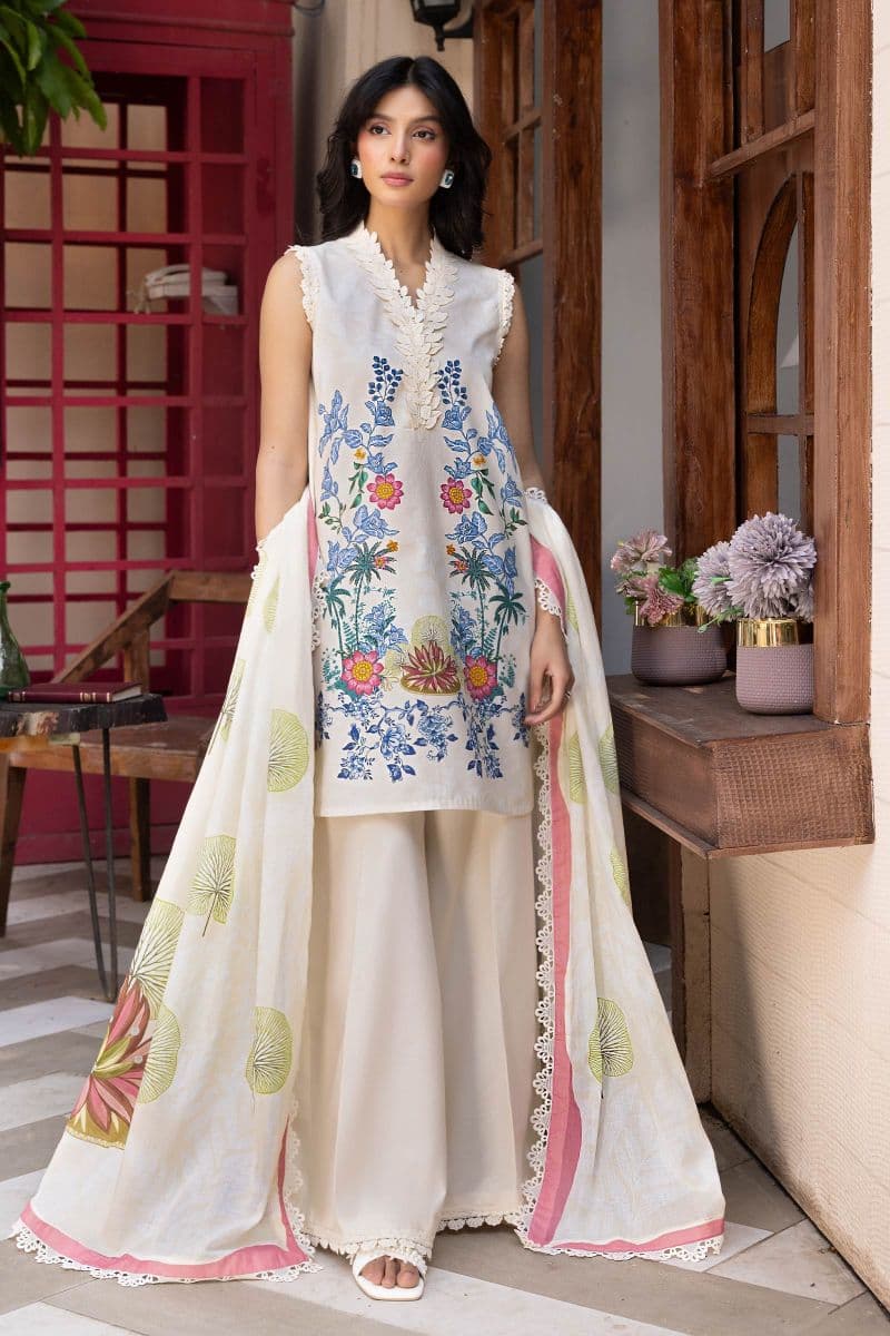 3 Pc Unstitched Printed Lawn Suit thumbnail