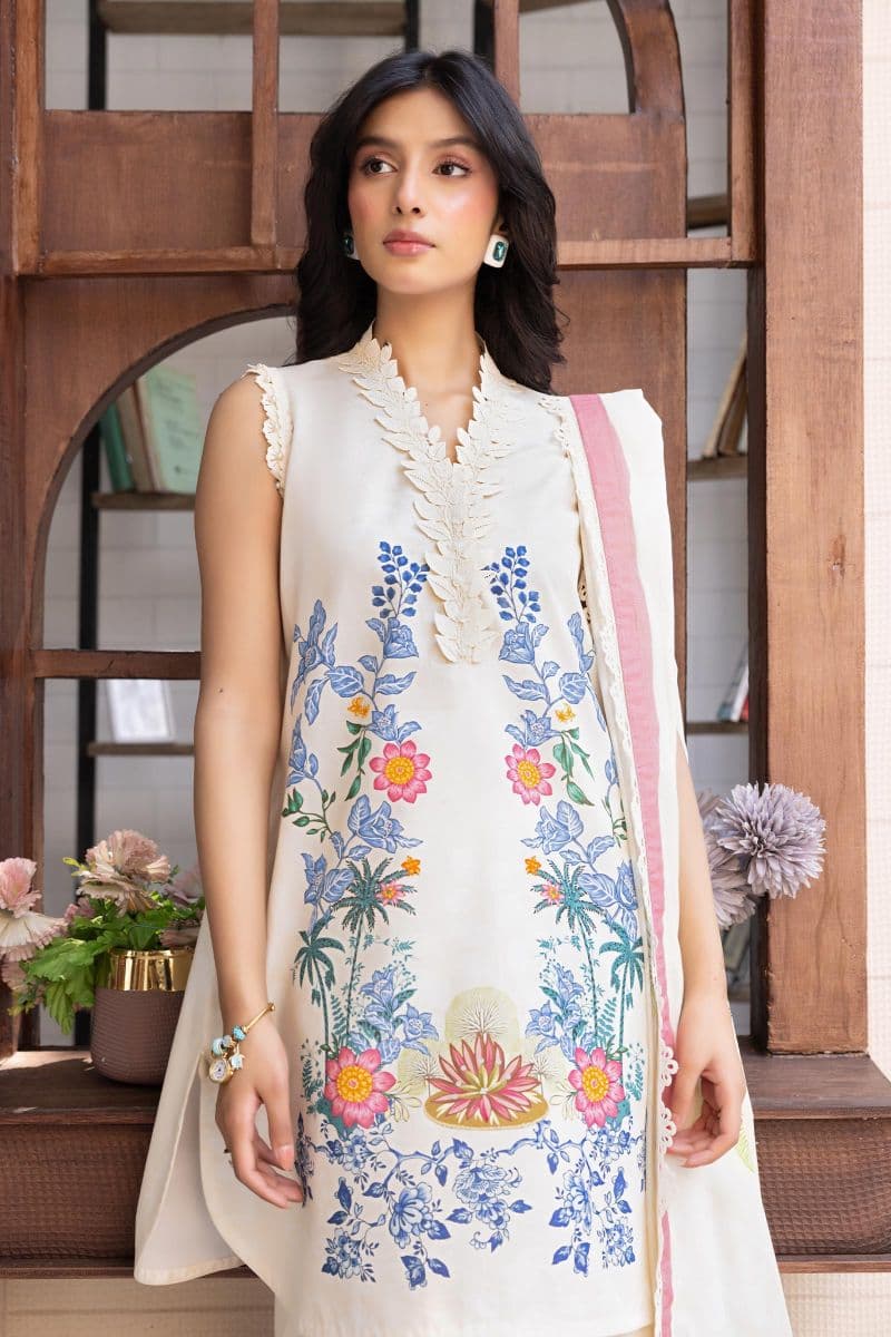 3 Pc Unstitched Printed Lawn Suit thumbnail