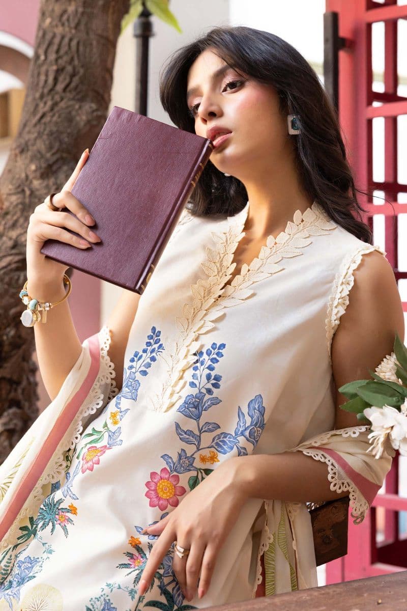 3 Pc Unstitched Printed Lawn Suit thumbnail