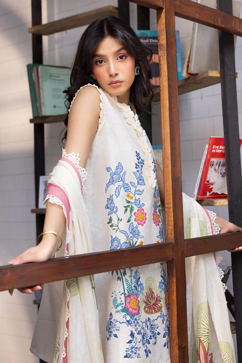 3 Pc Unstitched Printed Lawn Suit thumbnail