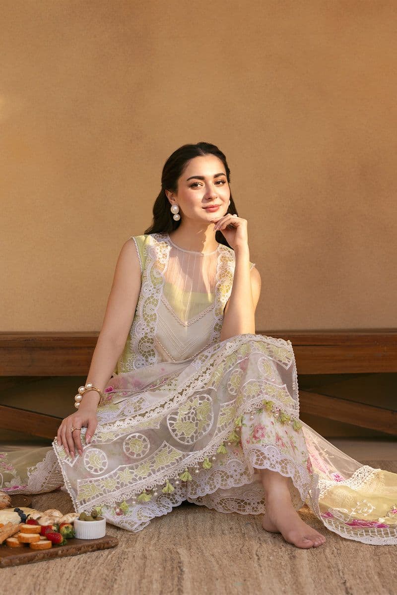 Lemon Yellow Embroidered Cambric 2 Piece Unstitched Suit thumbnail