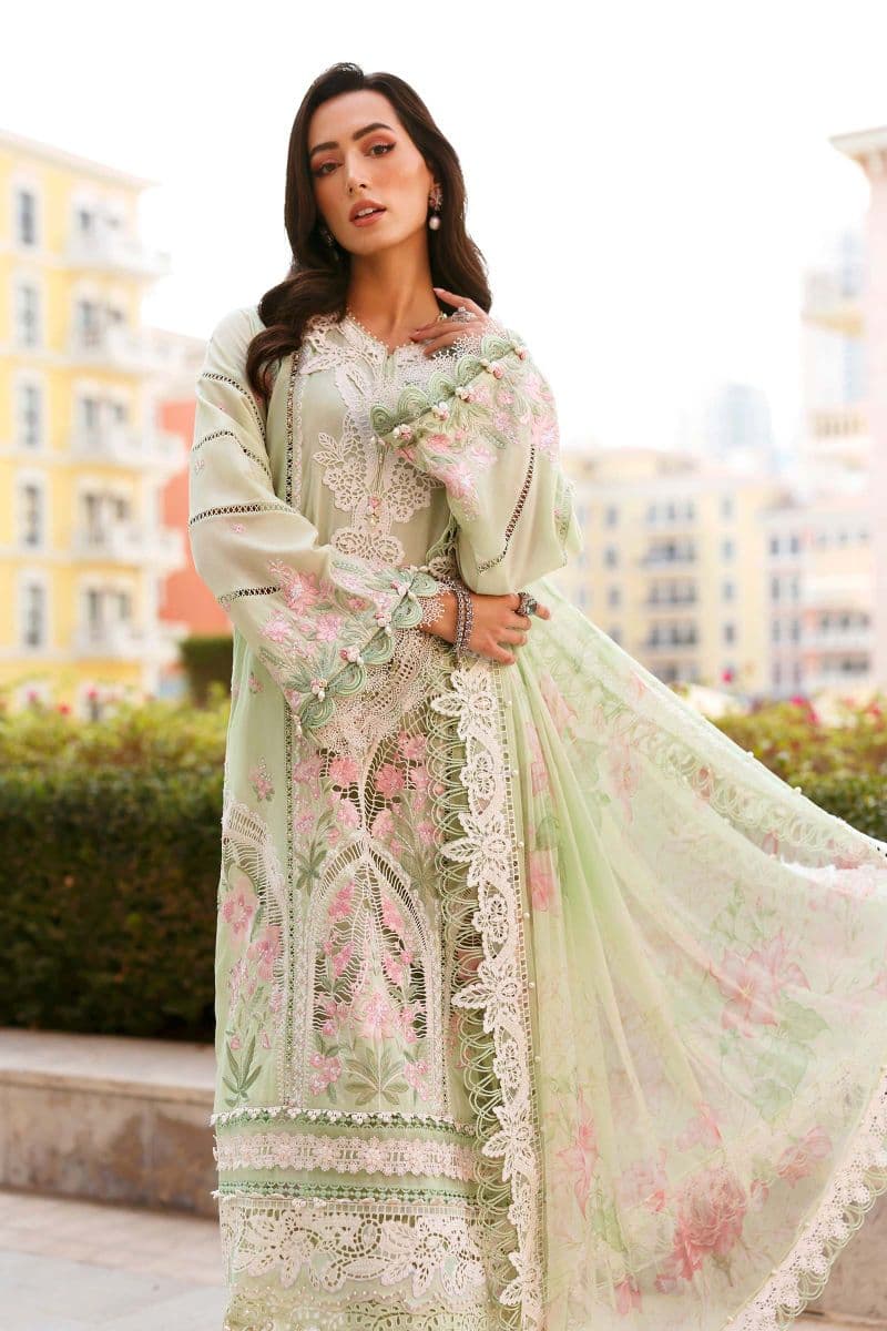 3 Piece Unstitched Embroidered Lawn Suit thumbnail