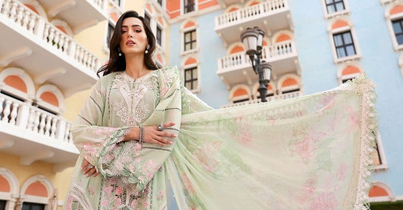 3 Piece Unstitched Embroidered Lawn Suit thumbnail