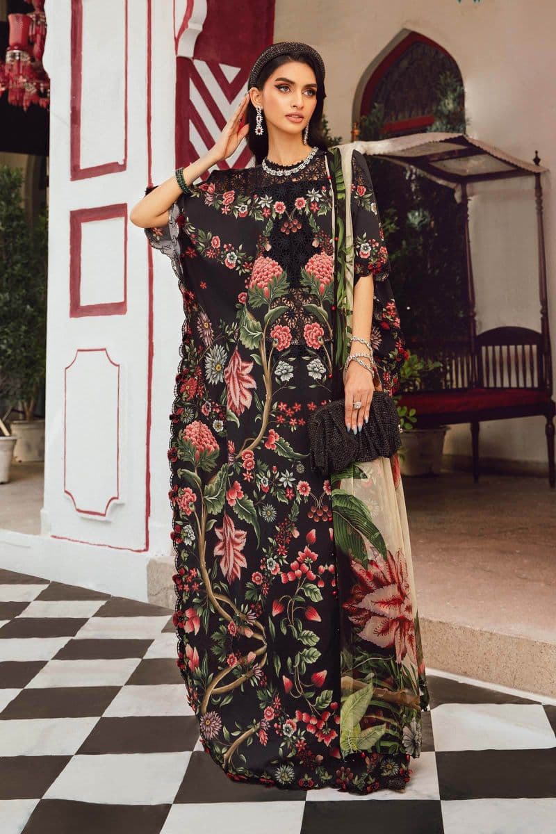 3 Piece Unstitched Embroidered Cambric Suit | MPT-2709-B thumbnail