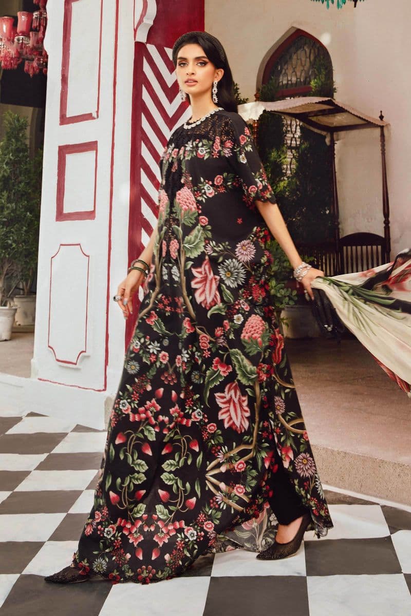 3 Piece Unstitched Embroidered Cambric Suit | MPT-2709-B thumbnail