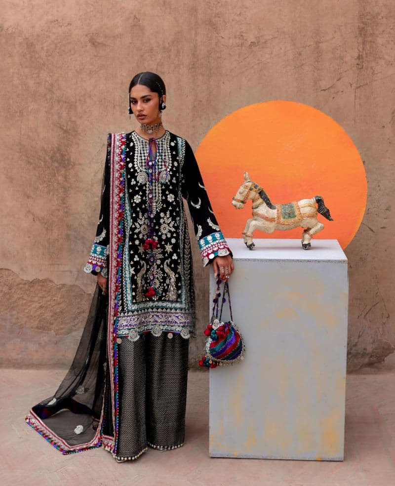 Embroidered Raw Silk 1 Piece Unstitched Suit thumbnail