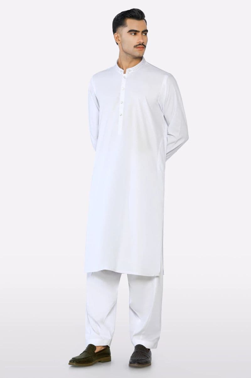 White Wash & Wear Shalwar Kameez thumbnail