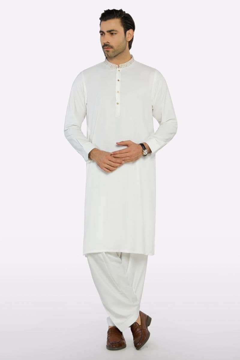 Cream Wash & Wear Shalwar Kameez thumbnail