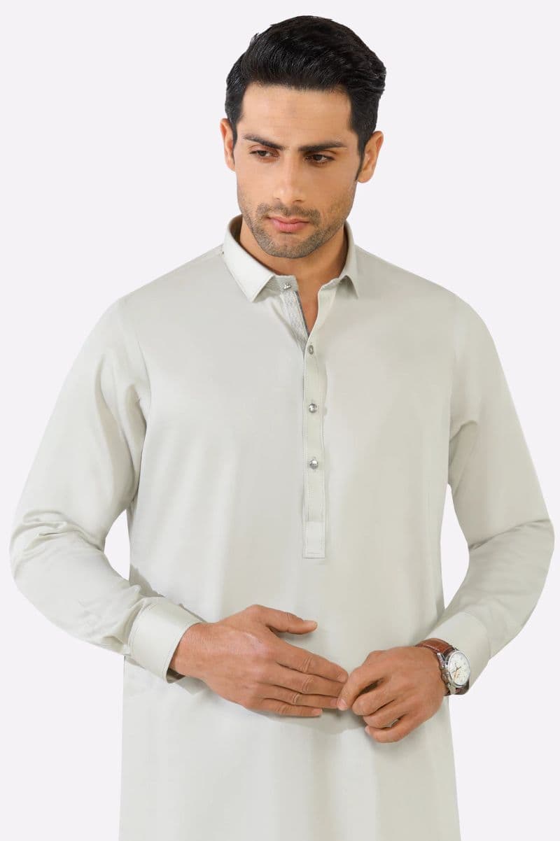 Light Grey Cotton Shalwar Kameez thumbnail