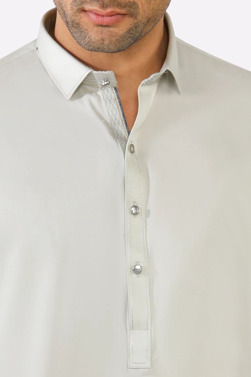 Light Grey Cotton Shalwar Kameez thumbnail
