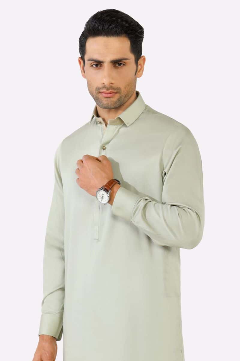 Light Green Cotton Shalwar Kameez