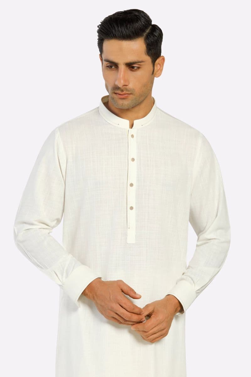 Off White Wash & Wear Shalwar Kameez thumbnail