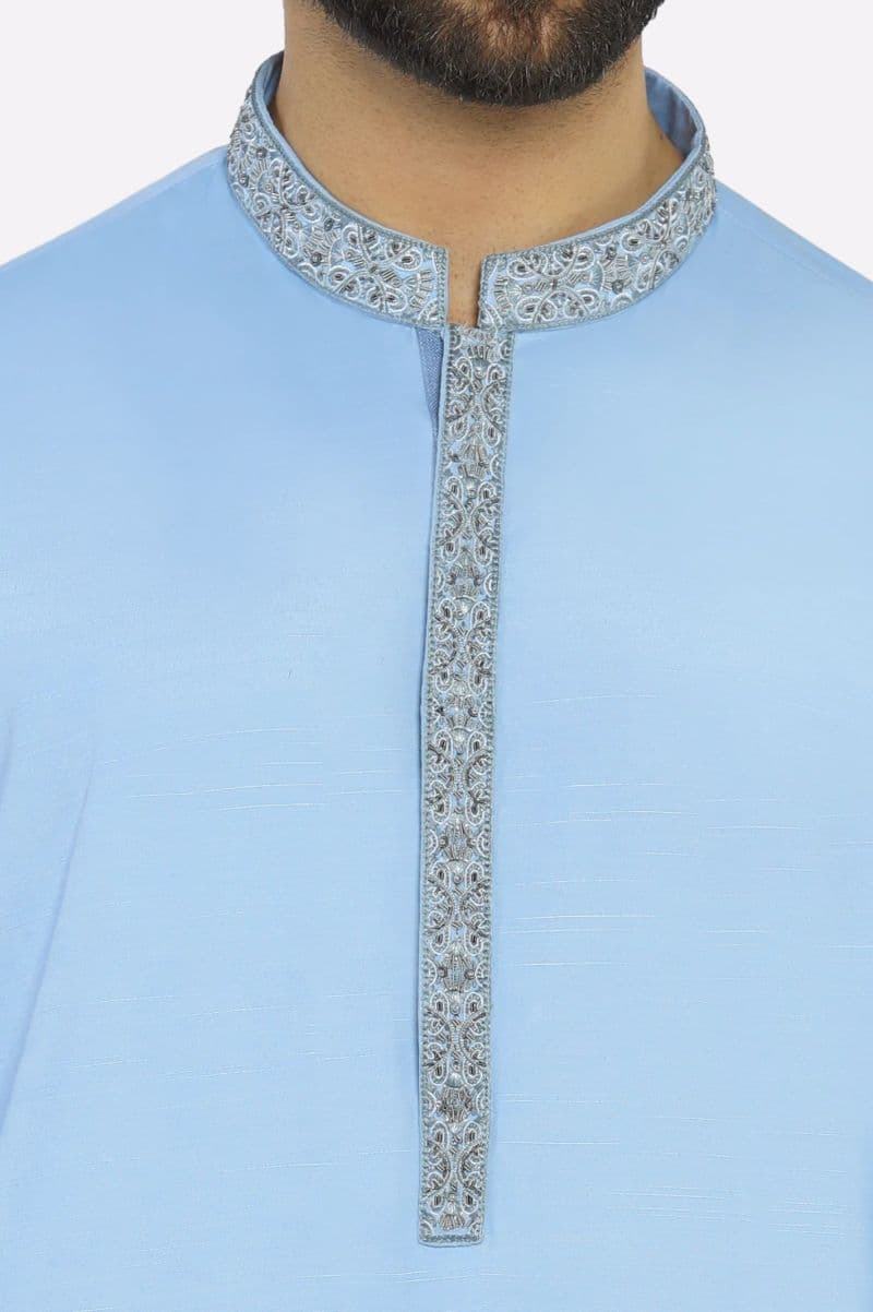 Sky Blue Wash & Wear Shalwar Kameez thumbnail