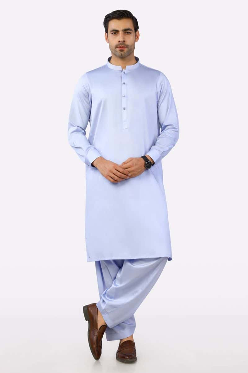 Light Blue Cotton Shalwar Kameez - alternate view