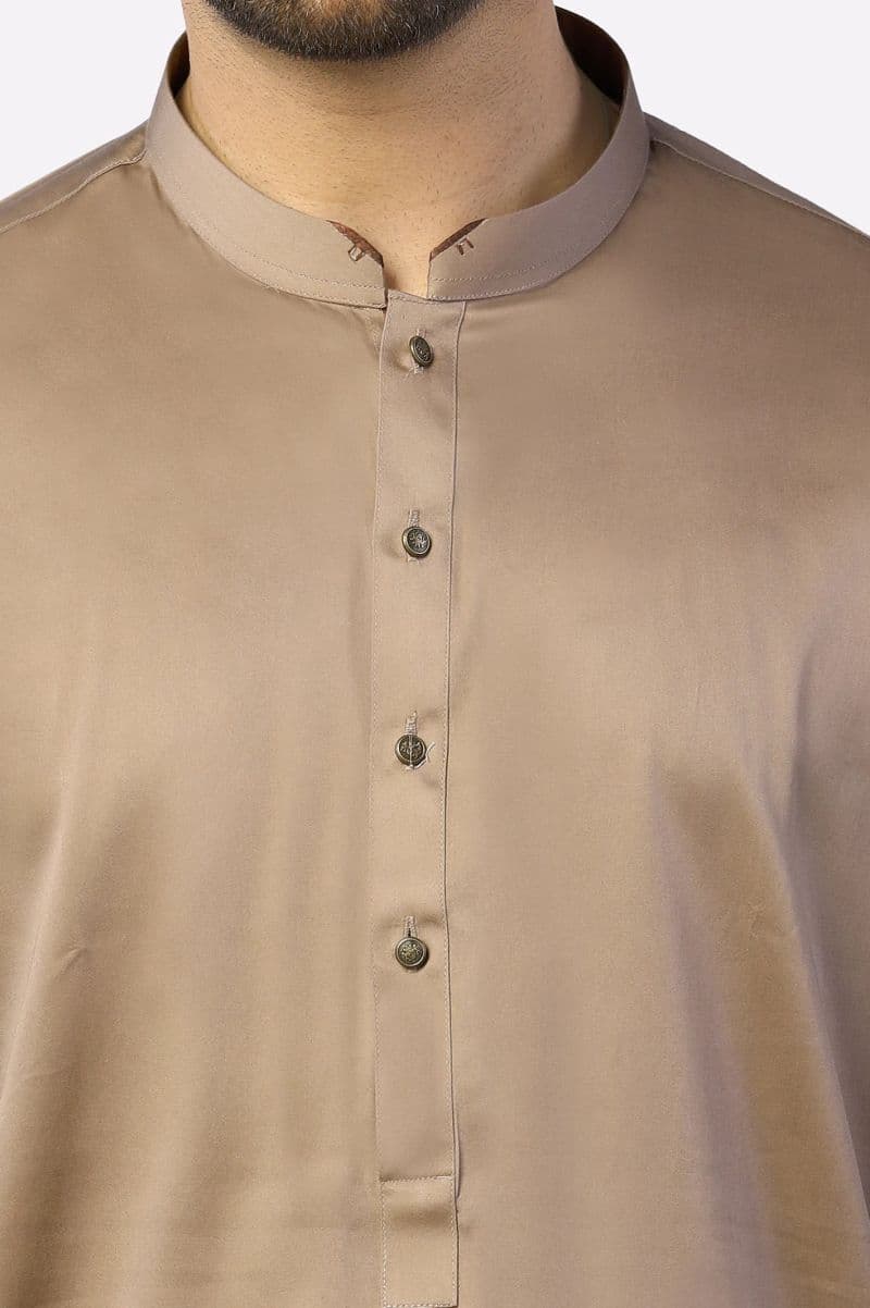 Light Brown Cotton Shalwar Kameez thumbnail
