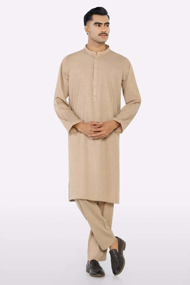 Brown Wash & Wear Kurta Pajama - alternate view