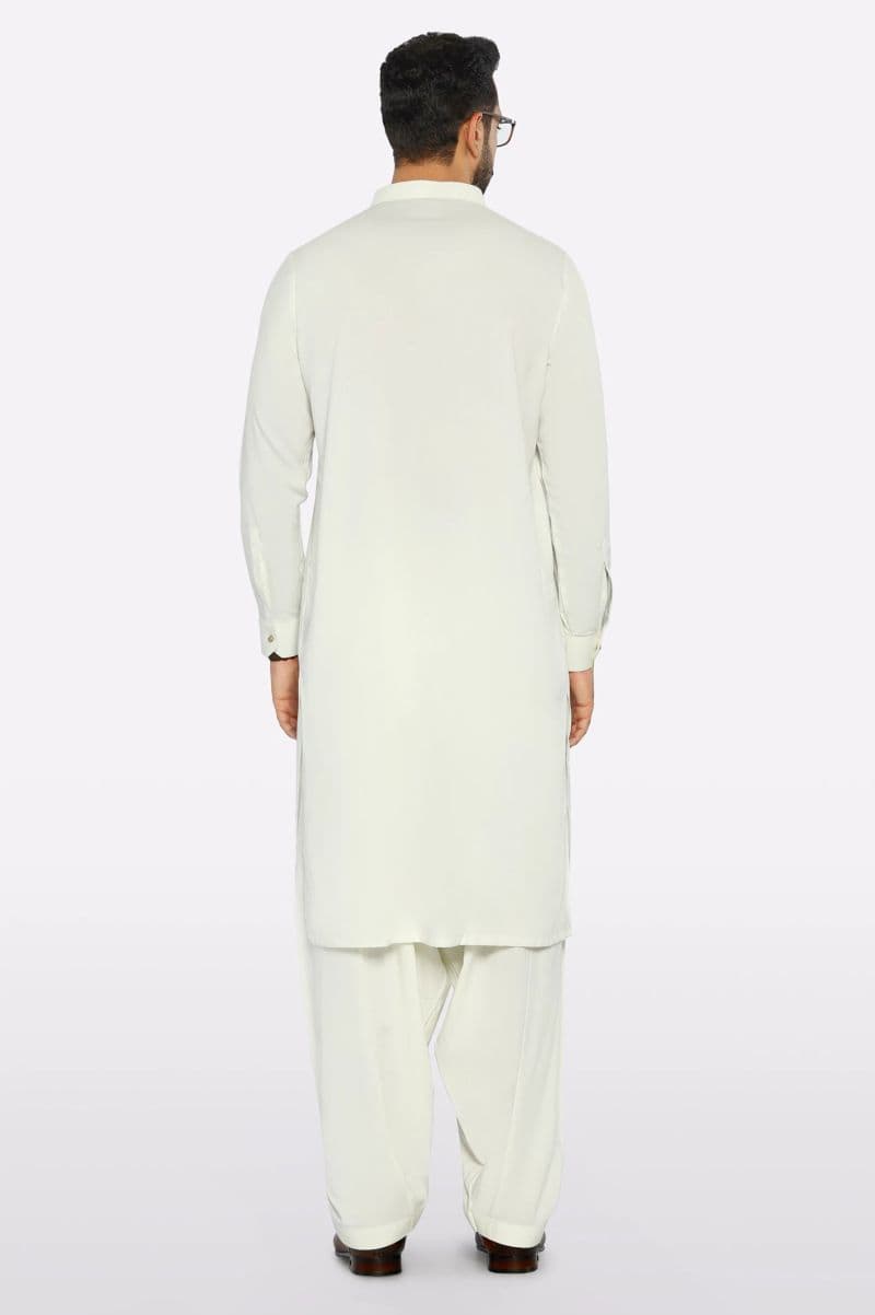 Off White Wash & Wear Shalwar Kameez thumbnail