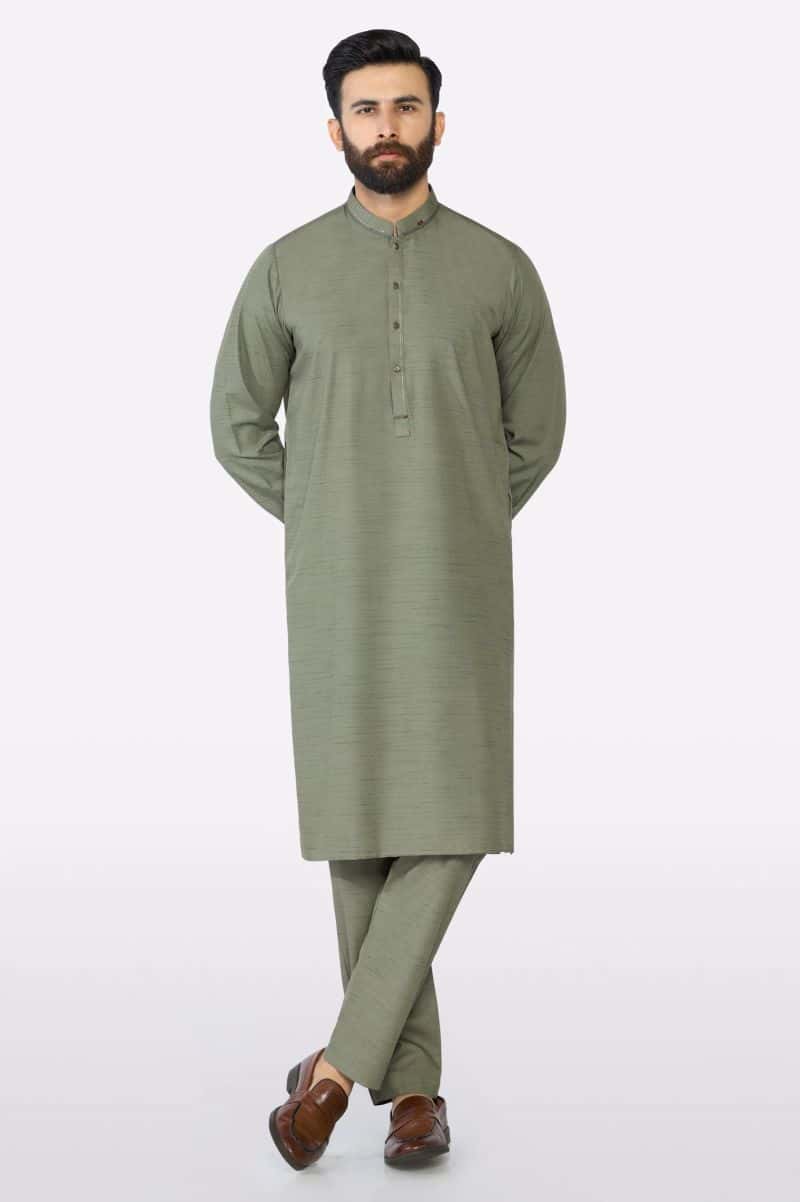 Light Green Wash & Wear Kurta Pajama - alternate view