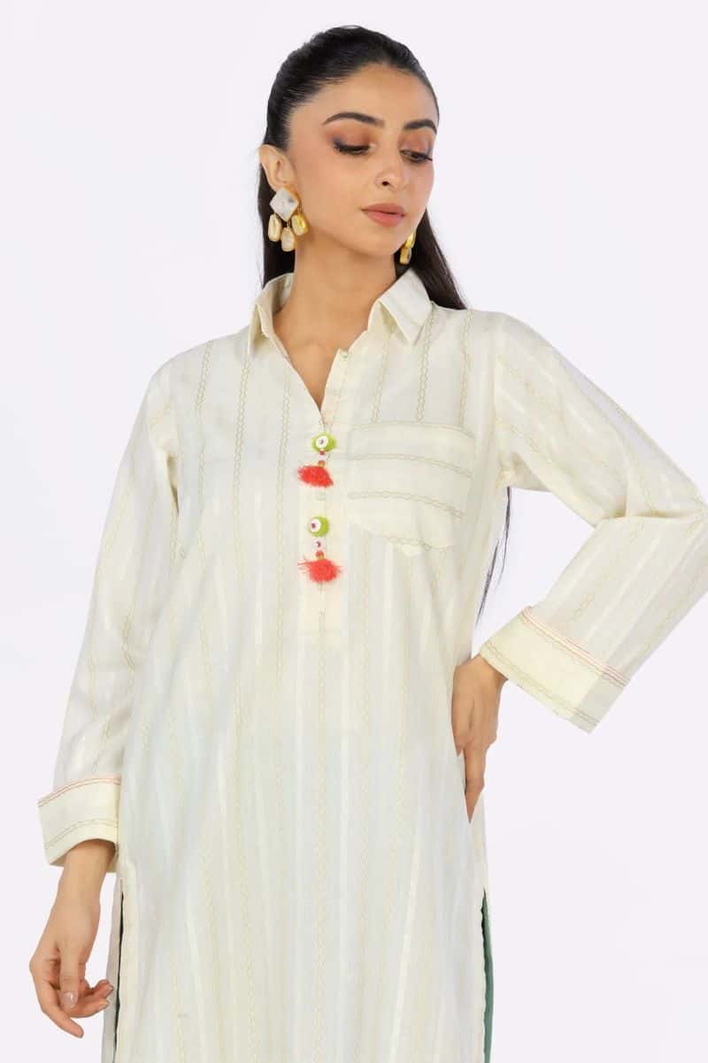 Cream Dyed Kurti