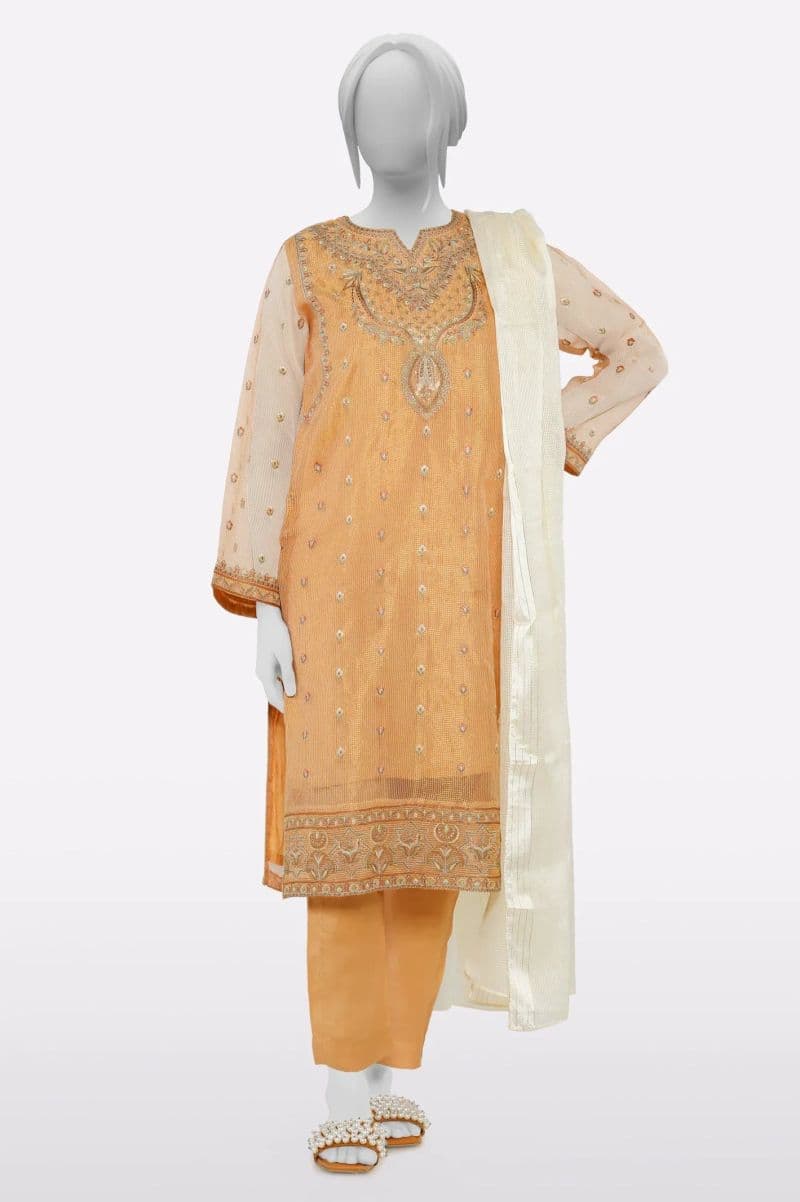 Cambric Peach Embroidered 3PC thumbnail