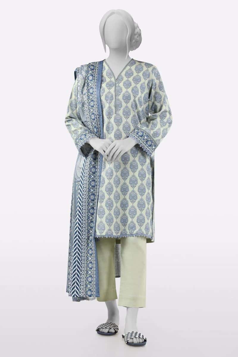 Khaddar Beige Printed 3PC