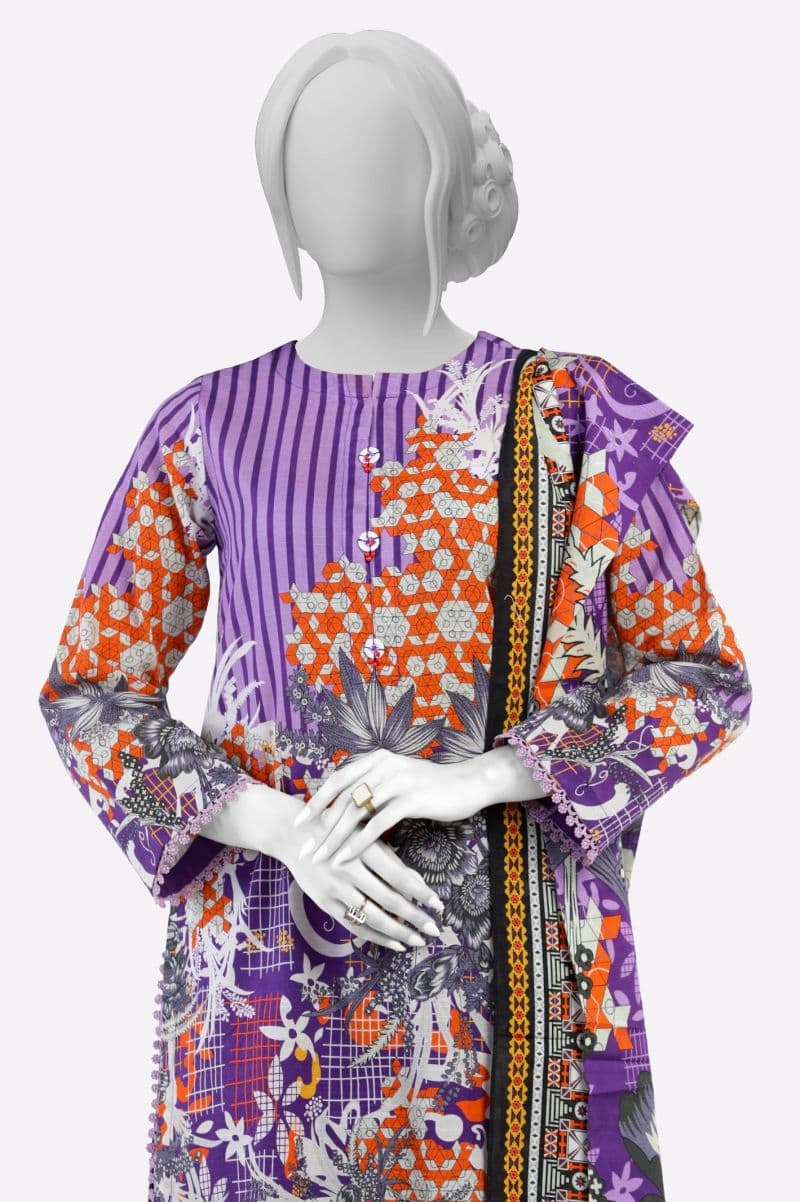 Khaddar Purple Printed 3PC thumbnail