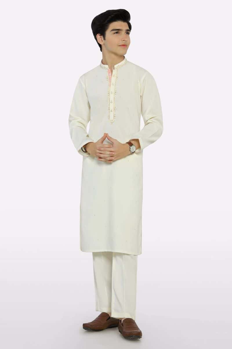 Cream Boys Kurta Pajama
