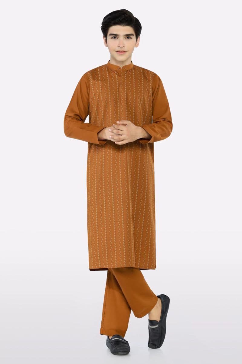 Rust Teens Kurta Pajama thumbnail