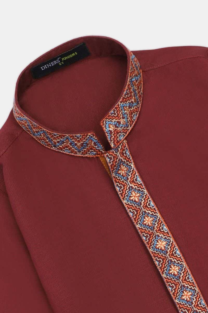 Maroon Boys Kurta Pajama - alternate view
