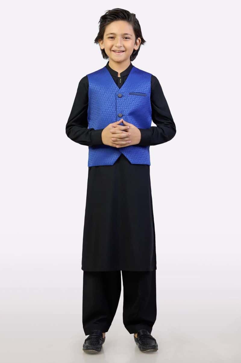 Boys Royal Blue Waistcoat - alternate view