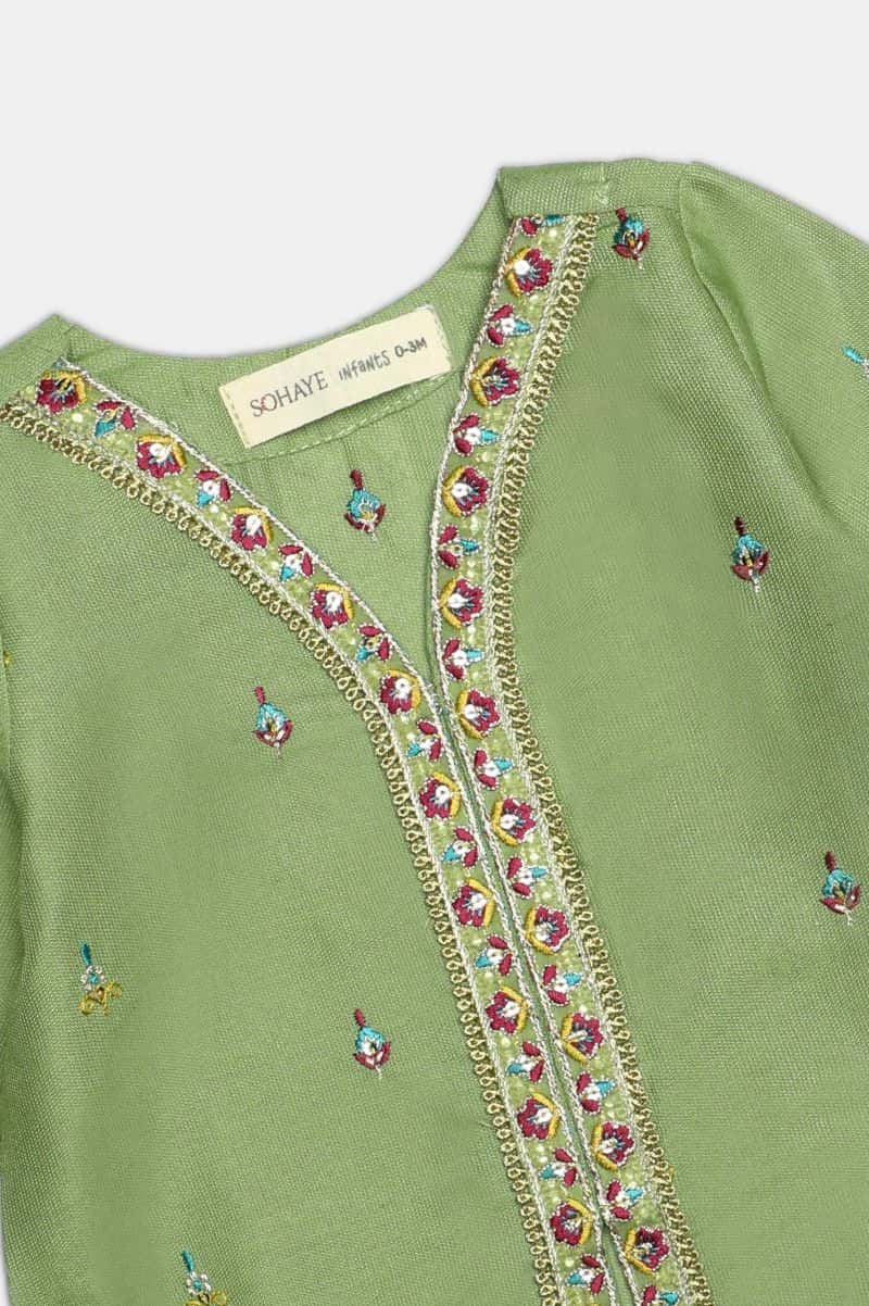 Light Green Embroidered Infant 2PC - alternate view