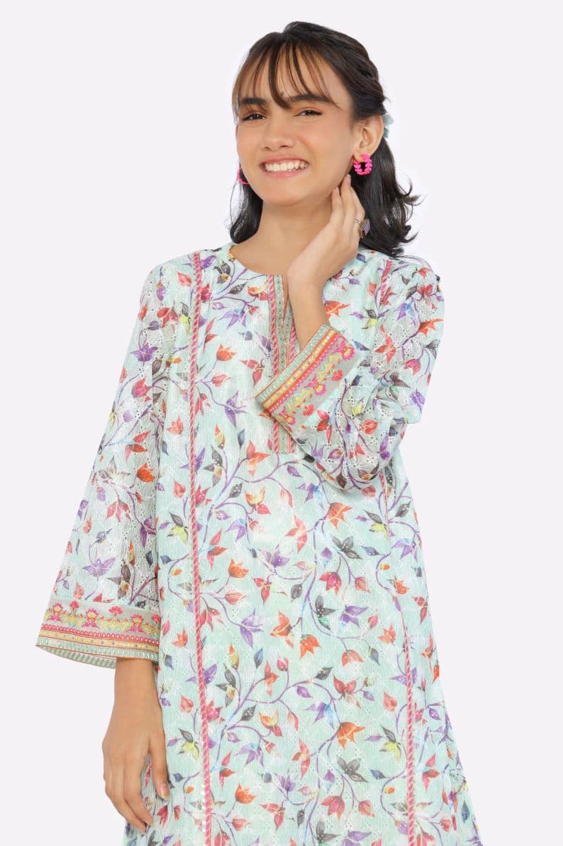 Green Embroidered Girls 2PC thumbnail