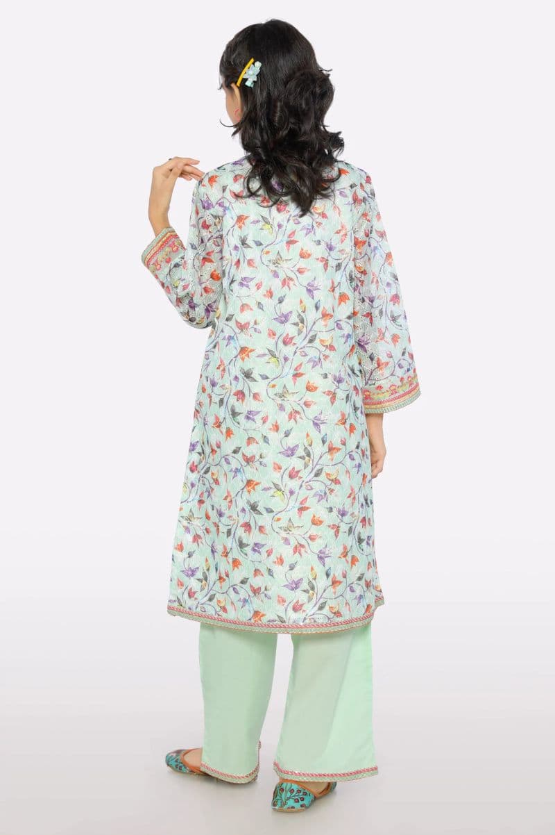 Green Embroidered Girls 2PC thumbnail