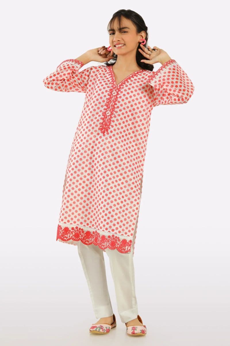 Embroidered Shiffli-White Teens 2PC thumbnail