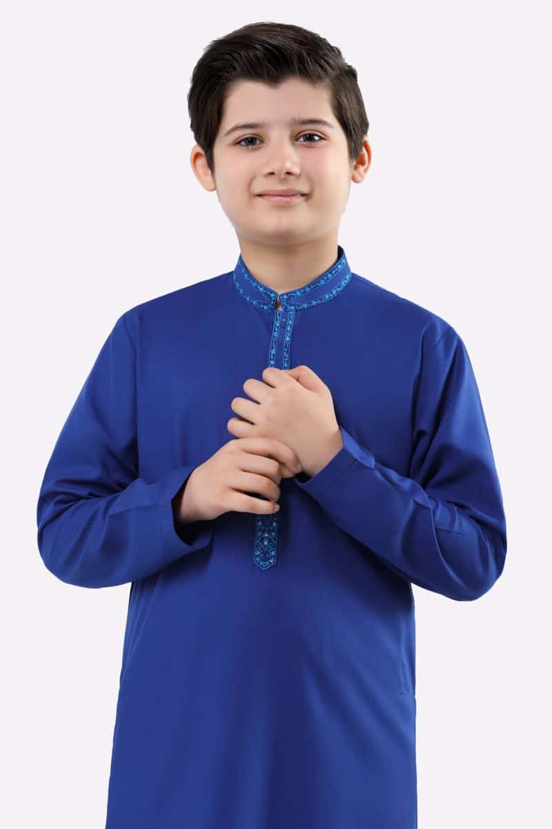 Royal Blue Teens Kurta Pajama - alternate view