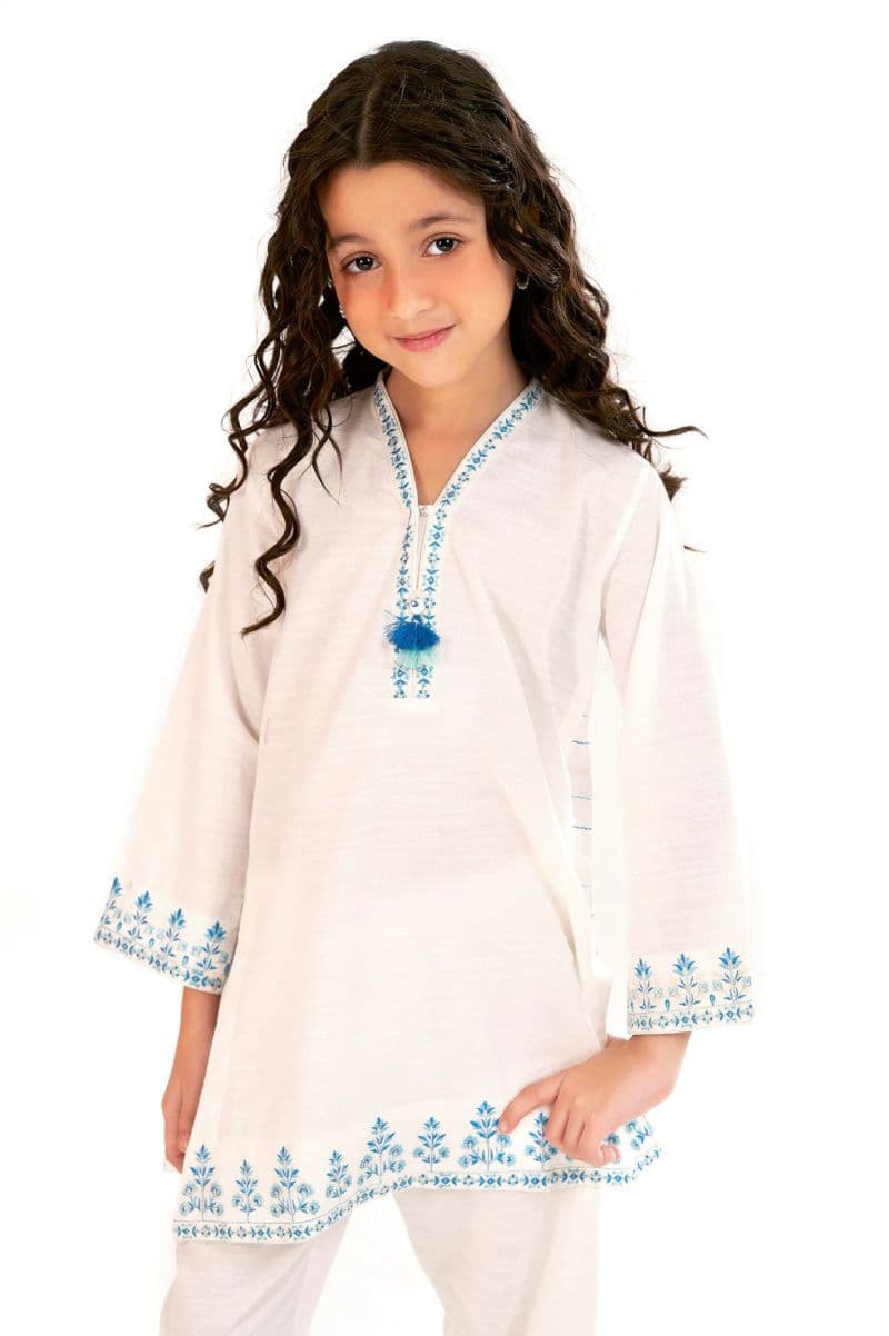 Embroidered Khaddar-White Girls 2PC thumbnail