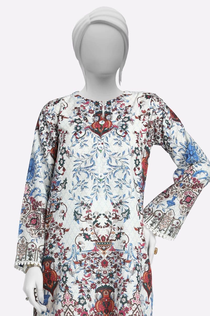 Off White Printed Kurti thumbnail