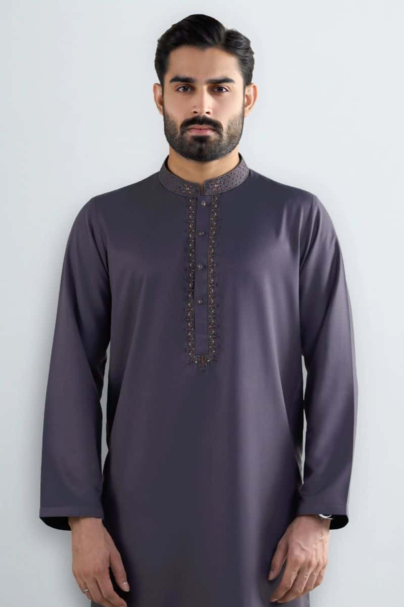 Brown Wash & Wear Kurta Pajama